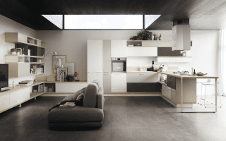 cucine con penisola in Laminato Frassino Natura Foodshelf di Scavolini cucine con penisola in Laminato Frassino Natura Foodshelf di Scavolini