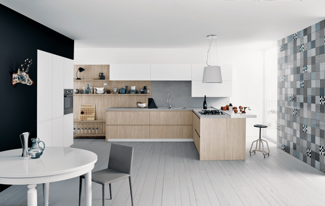 cucina angolare in stile nordico chiara Maxima 2.2 di Cesar cucina angolare in stile nordico chiara Maxima 2.2 di Cesar