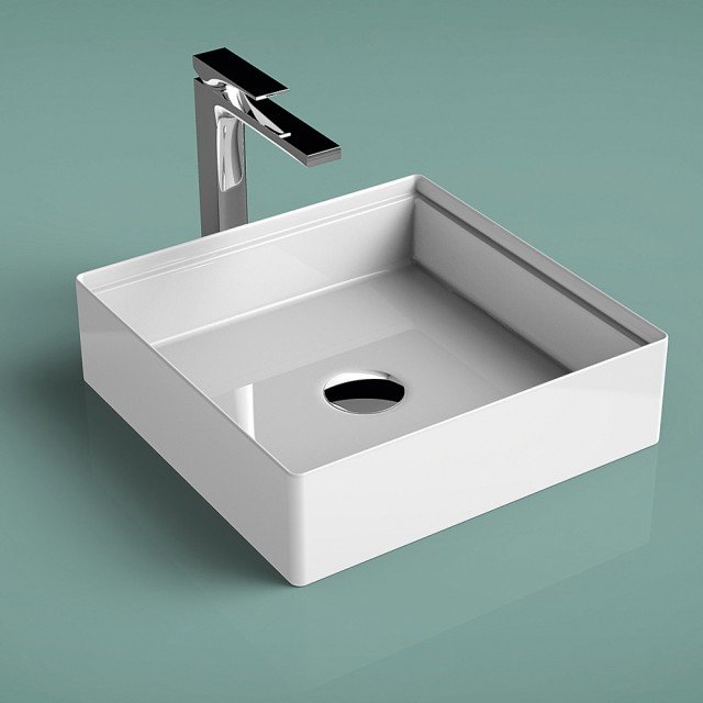 lavabo da appoggio in ceramica a bordo sottile Scalino di The.Artceram quadrato salvaspazio lavabo da appoggio in ceramica a bordo sottile Scalino di The.Artceram quadrato salvaspazio