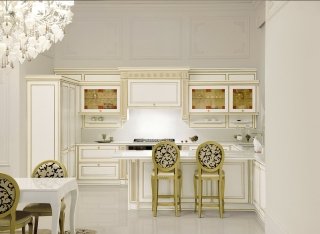 cucina con vetrina e dettagli artigianali Mirabeau di Veneta Cucine cucina con vetrina e dettagli artigianali Mirabeau di Veneta Cucine