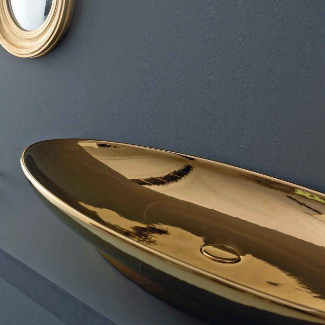 lavandino ovale da appoggio Joker Dish Bronze di Alice Ceramica in ceramica finitura bronzo lavandino ovale da appoggio Joker Dish Bronze di Alice Ceramica in ceramica finitura bronzo