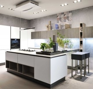 cucina Bijoux di Aran in vetro bianco opaco e laminato stratificato rovere barrique Bijoux di Aran cucina Bijoux di Aran in vetro bianco opaco e laminato stratificato rovere barrique Bijoux di Aran