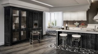 cucine con vetrina finitura frassino nero china Sheraton di Berloni cucine con vetrina finitura frassino nero china Sheraton di Berloni