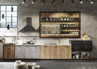 cucina con vetrina e boiserie Loft di Snaidero cucina con vetrina e boiserie Loft di Snaidero