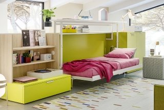 sistema trasformabile con letto e scrittoio Cabrio In Clei sistema trasformabile con letto e scrittoio Cabrio In Clei