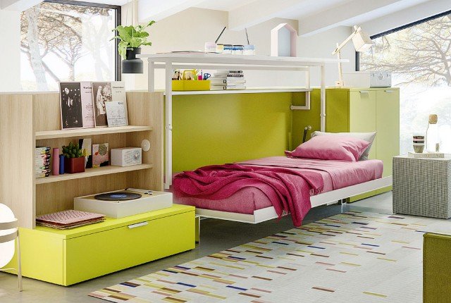 sistema trasformabile con letto e scrittoio Cabrio In Clei sistema trasformabile con letto e scrittoio Cabrio In Clei