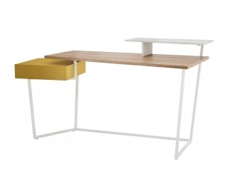 scrivania Layers Calligaris, con struttura in tubo di metallo verniciato e piano in legno impiallacciato scrivania Layers Calligaris, con struttura in tubo di metallo verniciato e piano in legno impiallacciato