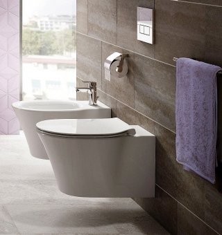 water e bidet filo parete Connect Air di Ideal Standard con fissaggi nascosti water e bidet filo parete Connect Air di Ideal Standard con fissaggi nascosti