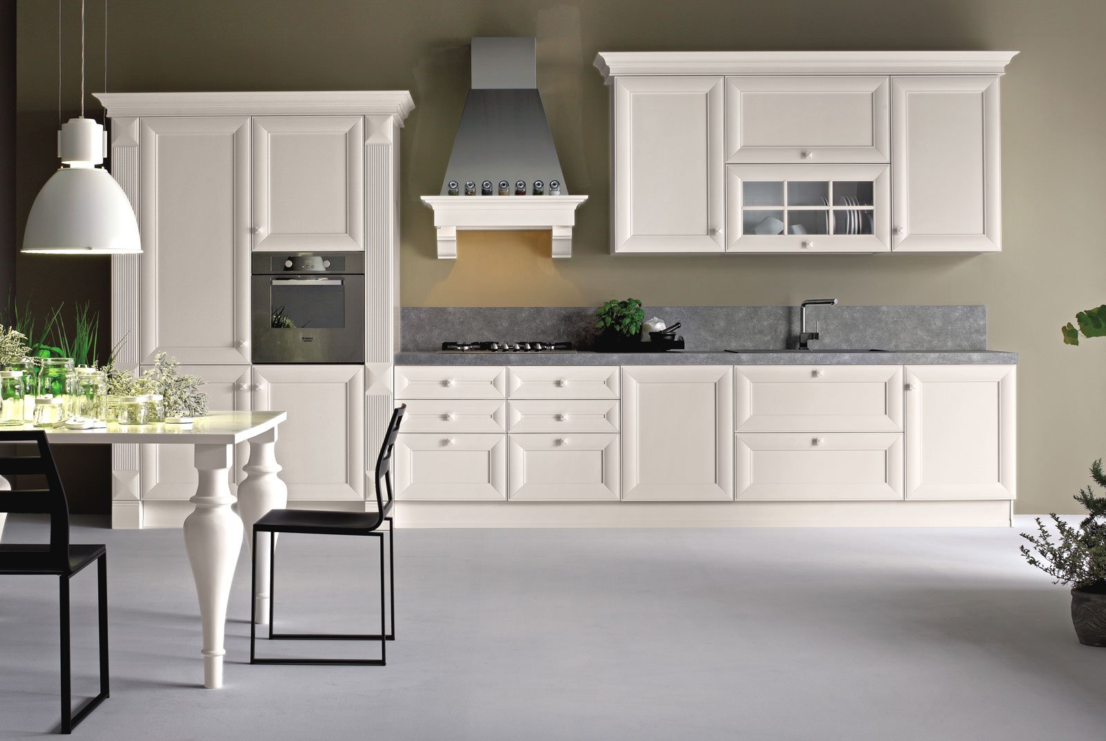 Cucina Bianca E Nera Colore Pareti