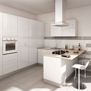 cucina bianca componibile con struttura in truciolare melaminato Delinia Neige di Leroy Merlin cucina bianca componibile con struttura in truciolare melaminato Delinia Neige di Leroy Merlin