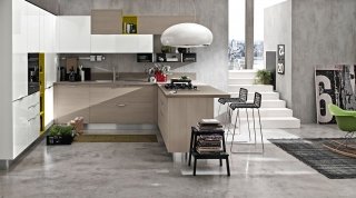 cucina a ferro di cavallo in laminato argilla Alevè di Stosa Cucine cucina a ferro di cavallo in laminato argilla Alevè di Stosa Cucine