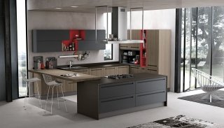 cucina con zona elettrodomestici nell'angolo Mood di Stosa Cucine cucina con zona elettrodomestici nell'angolo Mood di Stosa Cucine