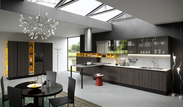 cucina in melaminico effetto legno rovere graffiato Mia di Aran Cucine cucina in melaminico effetto legno rovere graffiato Mia di Aran Cucine