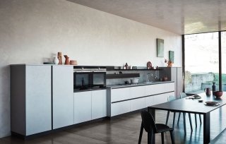 cucina in melaminico con ante sagomate senza maniglie Maxima 2.2 di Cesar cucina in melaminico con ante sagomate senza maniglie Maxima 2.2 di Cesar