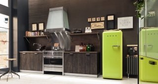 cucina in melaminico con design industriale Ice&Sand Industrial Edition di Febal Casa cucina in melaminico con design industriale Ice&Sand Industrial Edition di Febal Casa