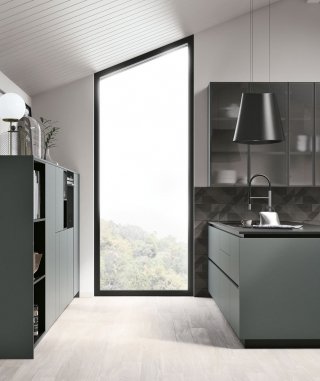cucina con ante in laccato super matt grigio Easy di Doimo Cucine cucina con ante in laccato super matt grigio Easy di Doimo Cucine