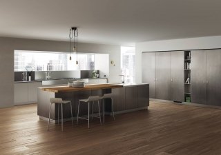 cucina con 2 zone di lavoro separate MatSel Foodshelf di Scavolini cucina con 2 zone di lavoro separate MatSel Foodshelf di Scavolini
