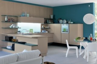 cucina con ante in laccato opaco beige ecru Extra.Go di Veneta Cucine cucina con ante in laccato opaco beige ecru Extra.Go di Veneta Cucine