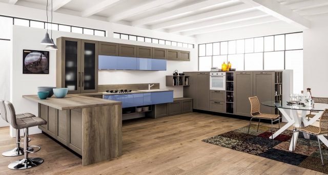 cucina a forma di “U” aperta sul soggiorno Curry di Arrex cucina a forma di “U” aperta sul soggiorno Curry di Arrex