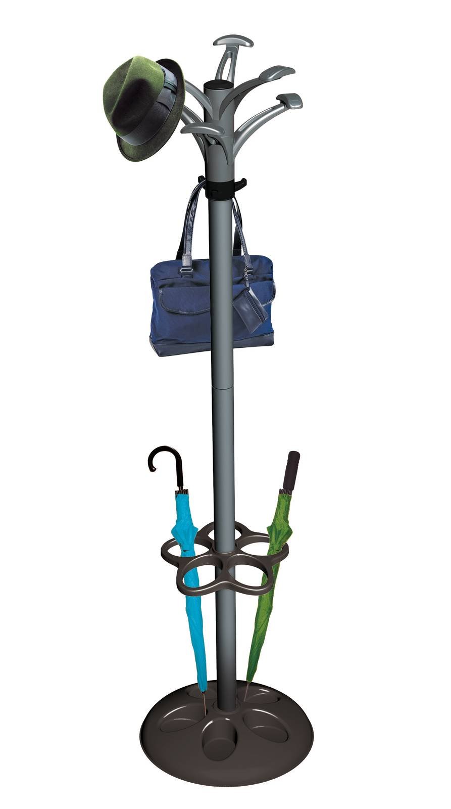 M2 Kollektion Vigo 2 - Appendiabiti Da Parete In Metallo Nero, 79x45x40 Cm, Con Cappelliera E Gancio Doppio Livello