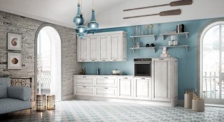 cucina con ante in laccato patinato Bianco Zinco Athena di Berloni cucina con ante in laccato patinato Bianco Zinco Athena di Berloni