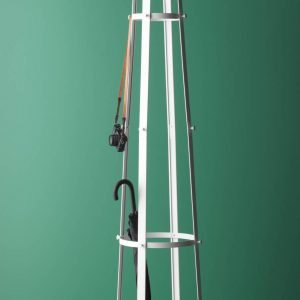 Appendiabiti In Legno Tangkula 191,8cm Con 12 Ganci E Portaombrelli - Marrone/Grigio/Rovere - Girevole - 5