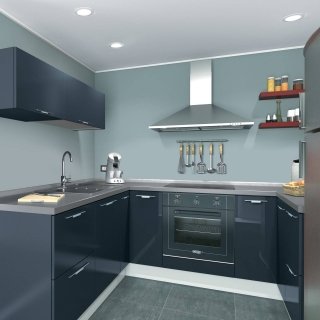 cucina a U in pvc blu Delinia Monza Blu Avio di Leroy Merlin cucina a U in pvc blu Delinia Monza Blu Avio di Leroy Merlin