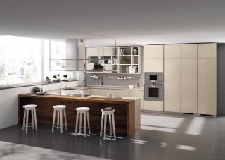 cucina a U con grande bancone snack LiberaMente Gres di Scavolini cucina a U con grande bancone snack LiberaMente Gres di Scavolini