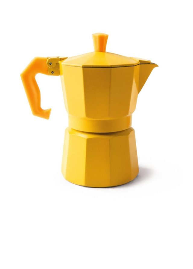 caffettiera gialla con tre tazze Chicco Color di Excelsa caffettiera gialla con tre tazze Chicco Color di Excelsa