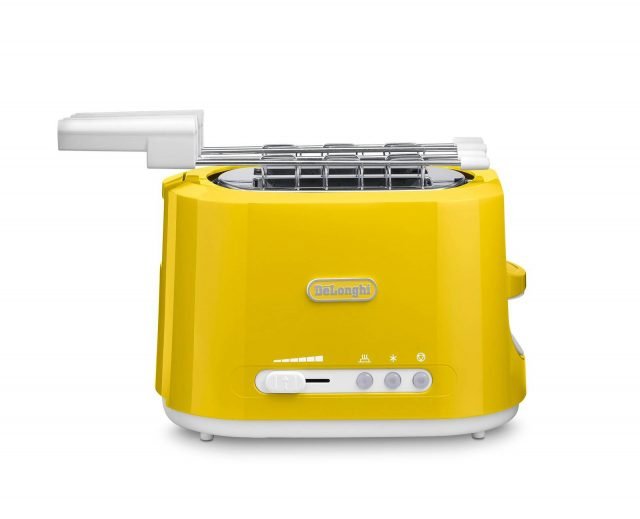 tostapane giallo di De’Longhi con scaldabrioche integrato tostapane giallo di De’Longhi con scaldabrioche integrato