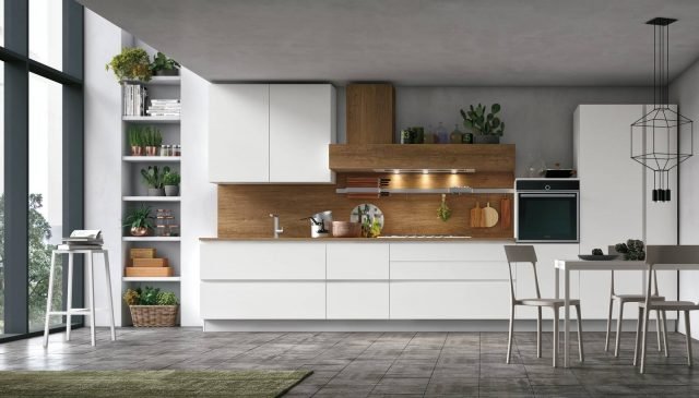 cucina Infinity di Stosa Cucine con cappa sporgente e ante a gola cucina Infinity di Stosa Cucine con cappa sporgente e ante a gola