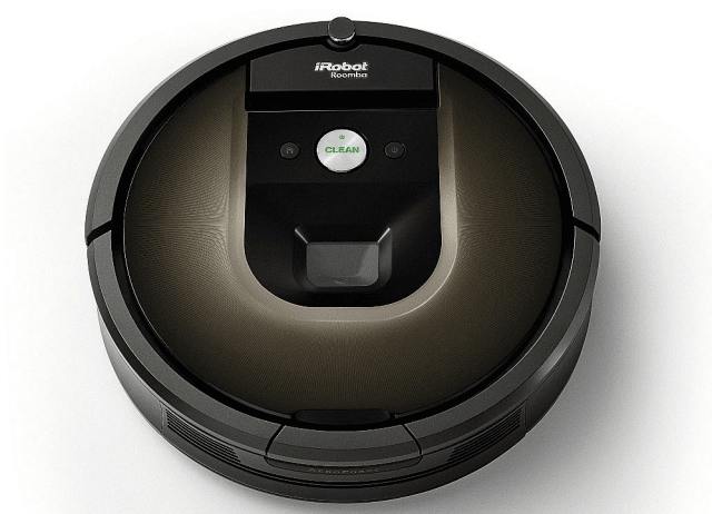Le pulizie nella casa hi-tech: robot aspirapolvere Roomba 980 di iRobot. Il robot aspirapolvere dispone di diverse innovative funzioni: grazie al controllotramite app e la connettività Wi-Fi,è in grado di pulire un intero appartamento e il ciclo di pulizia può essere avviato in qualsiasi momento e da qualsiasi luogo. L'apparecchio può funzionare per due ore in modo continuativo, si ricarica automaticamente e riprende il ciclo di lavoro da dove si è interrotto. Il sistema AeroForce™ con tecnologia Carpet Boost individua i tappeti o la moquette, garantendo doppia efficacia quando li incontra durante la pulizia. Le pulizie nella casa hi-tech: robot aspirapolvere Roomba 980 di iRobot. Il robot aspirapolvere dispone di diverse innovative funzioni: grazie al controllotramite app e la connettività Wi-Fi,è in grado di pulire un intero appartamento e il ciclo di pulizia può essere avviato in qualsiasi momento e da qualsiasi luogo. L'apparecchio può funzionare per due ore in modo continuativo, si ricarica automaticamente e riprende il ciclo di lavoro da dove si è interrotto. Il sistema AeroForce™ con tecnologia Carpet Boost individua i tappeti o la moquette, garantendo doppia efficacia quando li incontra durante la pulizia.