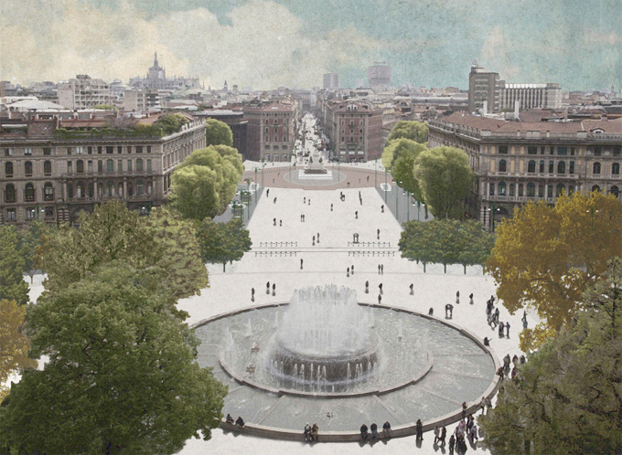 A Milano, Piazza Castello pedonale e alberata: ecco il progetto vincitore