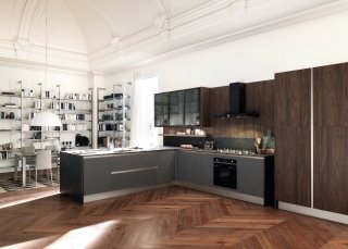 cucina a “L” aperta sulla zona giorno Kaleidos di Febal Casa cucina a “L” aperta sulla zona giorno Kaleidos di Febal Casa