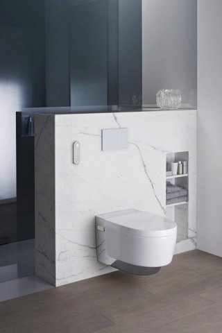 water bidet 2 in 1 Geberit AquaClean Mera dotato di un pratico telecomando intuitivo water bidet 2 in 1 Geberit AquaClean Mera dotato di un pratico telecomando intuitivo