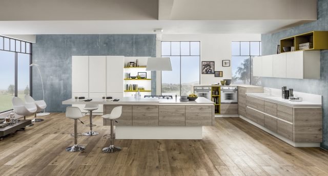 Oriente di Arrex è la cucina che si sviluppa su due linee caratterizzata da uno stile contemporaneo. Le ante, tutte dotate di sistema di apertura a gola, sono in laminato effetto legno colore Camoscio per le basi e in laminato effetto cemento Sambuco per i pensili. La grande isola centrale accoglie la zona cottura ed è dotata di un bancone snack con sgabelli; il piano di lavoro ha proprietà antibatteriche. Si tratta di un modello con una grande capacità di contenimento grazie alla presenza dell’armadiatura con vani a giorno che veste la parete di fondo. Un modulo base misura L 60 x P 56 x H 72 cm. Prezzo 196,42 euro. www.arrex.it Oriente di Arrex è la cucina che si sviluppa su due linee caratterizzata da uno stile contemporaneo. Le ante, tutte dotate di sistema di apertura a gola, sono in laminato effetto legno colore Camoscio per le basi e in laminato effetto cemento Sambuco per i pensili. La grande isola centrale accoglie la zona cottura ed è dotata di un bancone snack con sgabelli; il piano di lavoro ha proprietà antibatteriche. Si tratta di un modello con una grande capacità di contenimento grazie alla presenza dell’armadiatura con vani a giorno che veste la parete di fondo. Un modulo base misura L 60 x P 56 x H 72 cm. Prezzo 196,42 euro. www.arrex.it