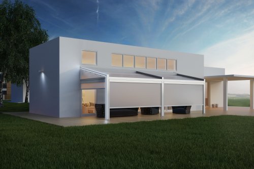 Tenda a pergola: un nuovo modello con la luce come elemento darredo ... Tenda con struttura in alluminio