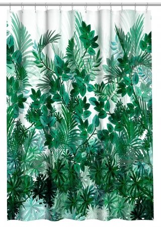 Tenda per la doccia con motivi stampati “effetto jungle” di H&M Home in poliestere idrorepellente Tenda per la doccia con motivi stampati “effetto jungle” di H&M Home in poliestere idrorepellente