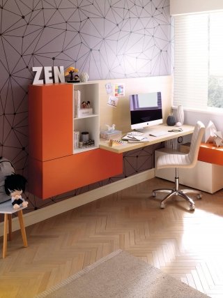 scrivania Moretti Compact con wallbox in legno scrivania Moretti Compact con wallbox in legno