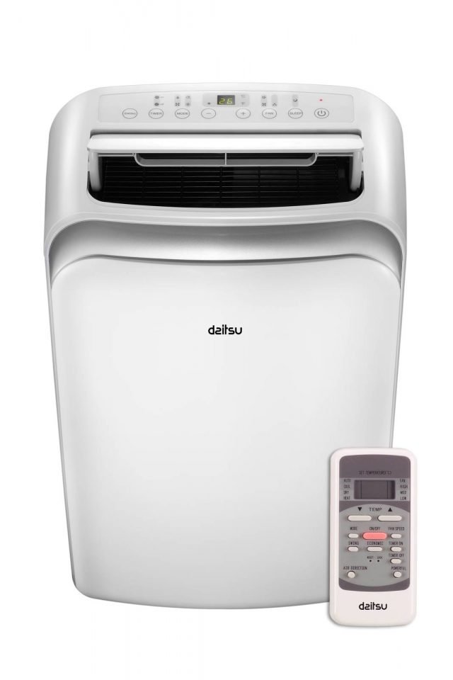 In classe energetica A, il condizionatore portatile APD12-HR di Daitsu può anche riscaldare. In raffrescamento ha potenza di 12.000 Btu/h e è dotato di movimento automatico delle alette per direzionare il flusso dell’aria in modo omogeno e di timer per la programmazione di accensione e spegnimento. Misura L47xP47xH76,5 cm. Prezzo 379 euro. www.daitsu.it In classe energetica A, il condizionatore portatile APD12-HR di Daitsu può anche riscaldare. In raffrescamento ha potenza di 12.000 Btu/h e è dotato di movimento automatico delle alette per direzionare il flusso dell’aria in modo omogeno e di timer per la programmazione di accensione e spegnimento. Misura L47xP47xH76,5 cm. Prezzo 379 euro. www.daitsu.it