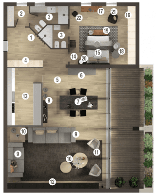 pianta mansarda arredi su misura