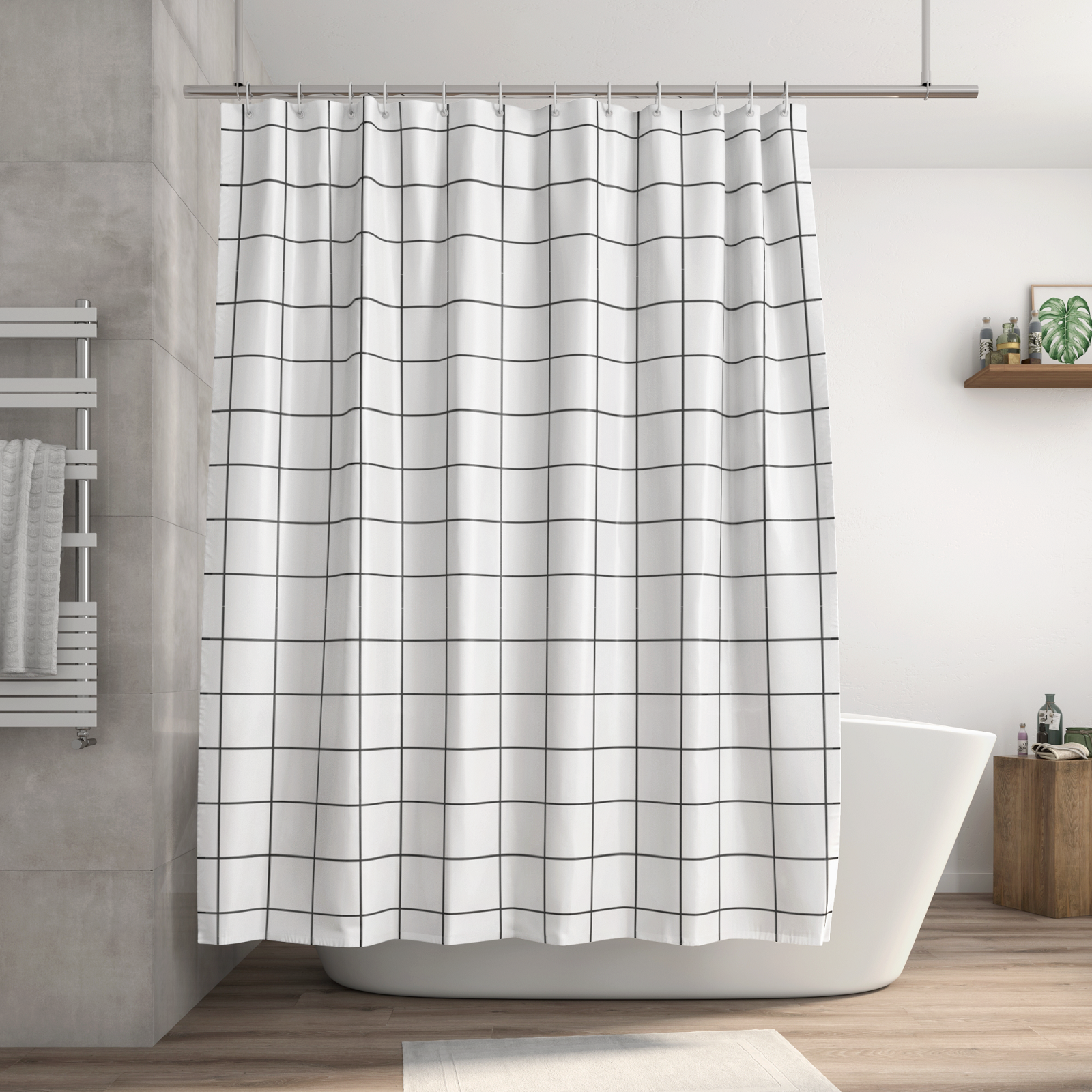 È in cotone multicolore la tenda doccia idrorepellente Neo Grid di Leroy Merlin con disegno geometrico. Misura L 180 x H 200 cm. Prezzo 21,99 euro. www.leroymerlin.it È in cotone multicolore la tenda doccia idrorepellente Neo Grid di Leroy Merlin con disegno geometrico. Misura L 180 x H 200 cm. Prezzo 21,99 euro. www.leroymerlin.it