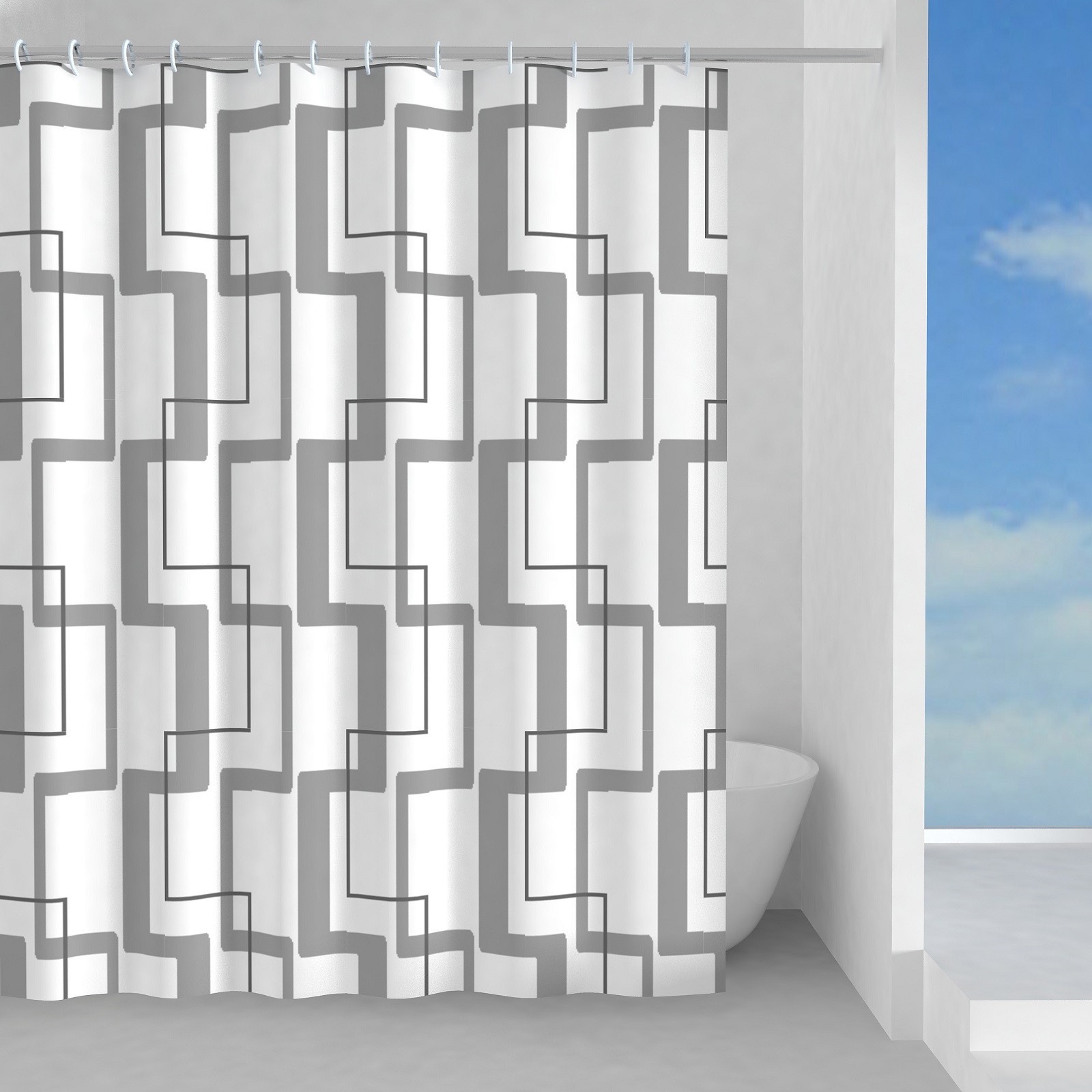 La tenda doccia Tecno di Gedy è realizzata in poliestere al 100% e trattata per renderla impermeabili e resistente alle macchie. Il tessuto e i colori sono certificati come completamente atossici. L'orlo inferiore contiene un filo di polipropilene per mantenere la tenda in ordine e sempre tesa. È fornita completa di anelli ed è disponibile in tre misure. Prezzo nella misura L 180 x H 200 cm 21,35 euro. www.gedy.com La tenda doccia Tecno di Gedy è realizzata in poliestere al 100% e trattata per renderla impermeabili e resistente alle macchie. Il tessuto e i colori sono certificati come completamente atossici. L'orlo inferiore contiene un filo di polipropilene per mantenere la tenda in ordine e sempre tesa. È fornita completa di anelli ed è disponibile in tre misure. Prezzo nella misura L 180 x H 200 cm 21,35 euro. www.gedy.com