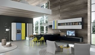 cucina colorata dal nero al giallo limone al celeste Bijou Glass di Aran cucina colorata dal nero al giallo limone al celeste Bijou Glass di Aran