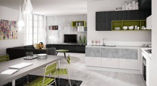 cucina coordinata con soggiorno B50 di Berloni cucina coordinata con soggiorno B50 di Berloni