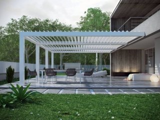 pergola addossata a parete con struttura in alluminio R610 Pergoklima di BT Group Tende pergola addossata a parete con struttura in alluminio R610 Pergoklima di BT Group Tende