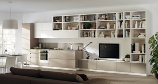 cucina coordinata con soggiorno Living Motus di Scavolini cucina coordinata con soggiorno Living Motus di Scavolini