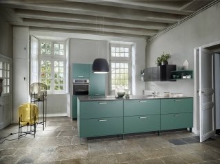 cucina colorata in Mdf laccato Shamerock opaco etna grey Boxea di Schmidt cucina colorata in Mdf laccato Shamerock opaco etna grey Boxea di Schmidt