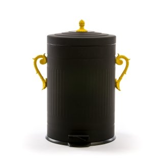 pattumiera a forma di un grande bidone in metallo Trash Chic Black di Seletti pattumiera a forma di un grande bidone in metallo Trash Chic Black di Seletti