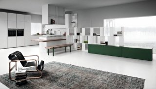 cucina coordinata con il living Line K di Zampieri cucina coordinata con il living Line K di Zampieri